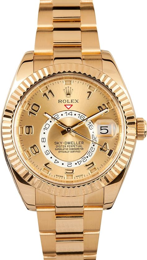 yellow gold sky dweller rolex|rolex sky dweller watch price.